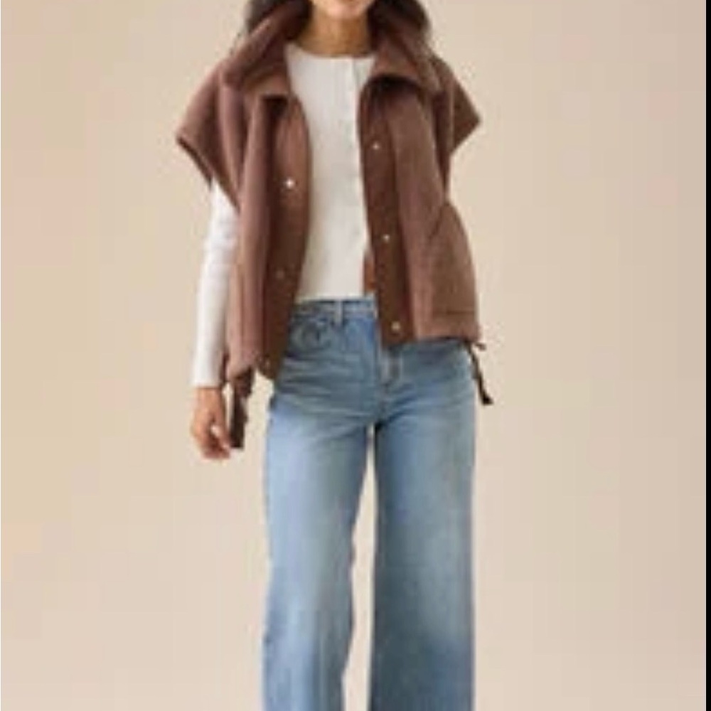 Altard State Nina Oversized Brown Sherpa Vest ( Size XXS) NEW - Picture 2 of 6